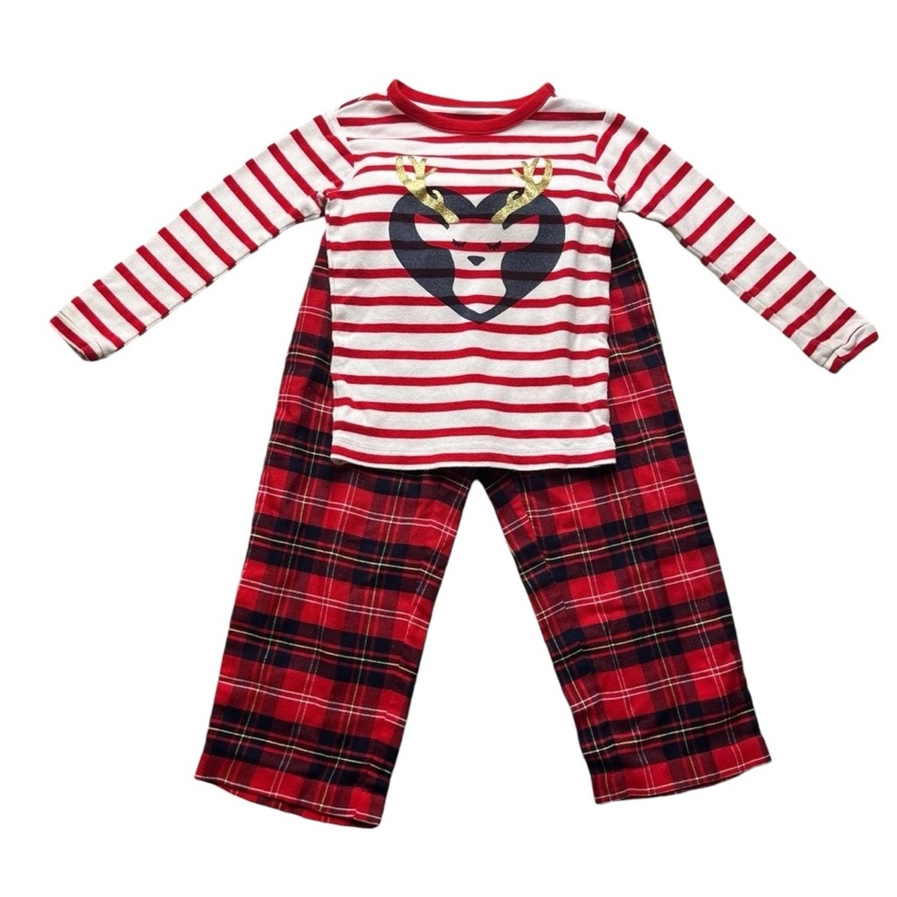 Gap + Pendleton Striped Plaid Reindeer Pajamas Size 3 Years